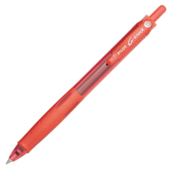 Pilot® G-Knock BeGreen Gel Rollerball Pen, Fine Point, 0.7 mm, Red Barrel, Red Ink, Pack Of 12