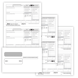 ComplyRight® W-2 Tax Form Set, 3-Part, Recipient Copy Only, 2-Up, 8-1/2" x 11", Pack Of 50 Forms And Envelopes