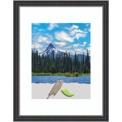 Amanti Art Stylish Narrow Wood Picture Frame, Opening Size 12" x 15" (Matted To 11" x 14"), Black