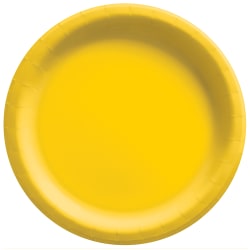 Amscan Round Paper Plates, Yellow Sunshine, 10", 50 Plates Per Pack, Case Of 2 Packs