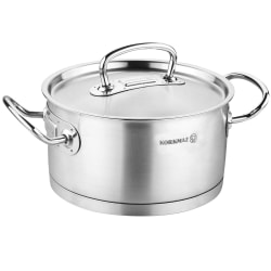 Korkmaz Proline Professional Series Stainless Steel Low Casserole With Lid, 1.5 Liter, Silver