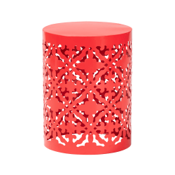 Baxton Studio Jamila Modern And Contemporary Outdoor Side Table, 18-5/16"H x 13-1/4"W x 13-1/4"D, Red