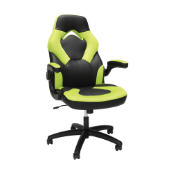 Respawn Racing Style Ergonomic Bonded Leather Computer Gaming Chair, Green/Black