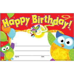 TREND Recognition Awards, Happy Birthday Owl-Stars!, 30 Per Pack, Set Of 6 Packs