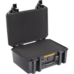 Pelican Polyethylene Vault V300 Large Pistol Case With Foam, 17-9/16"H x 14-1/4"W x 7-3/16"D, Black