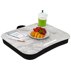 LapGear Lap Desk With Cup Holder, 14.75"H x 18.5"W x 2.8"D, White Marble