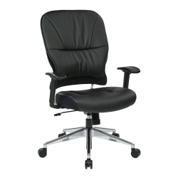 Office Star™ Space Seating 32 Series Ergonomic Eco Leather Mid-Back Manager's Chair, Black