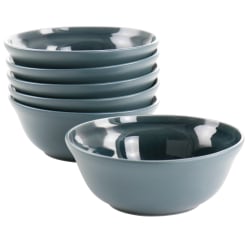 Martha Stewart Portillo 6-Piece Stoneware Bowl Set, 6-1/2", Dark Blue
