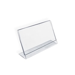 Azar Displays Acrylic L-Shaped Sign Holders, 6" x 4", Clear, Pack Of 10