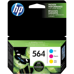 HP 564 Cyan, Magenta, Yellow Ink Cartridges, Pack Of 3, N9H57FN