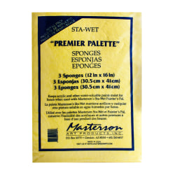 Masterson Premier Palette Sponge Refills, Disposable, 12" x 16", Yellow, Pack Of 2 Sets