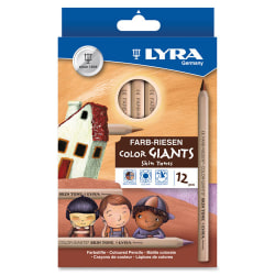 Lyra Color-Giants® Skin-Tone Pencils, 6.3 mm Lead, Assorted Colors, Pack Of 12
