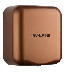 Alpine Industries Hemlock Commercial Automatic High-Speed Electric Hand Dryer With Wall Guard, Copper