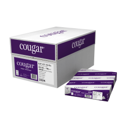 Cougar® Digital Printing Paper, Letter Size (8 1/2" x 11"), 98 (U.S.) Brightness, 70 Lb Text (104 gsm), FSC® Certified, 500 Sheets Per Ream, Case Of 8 Reams