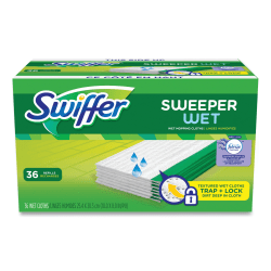 Swiffer® Wet Refill Cloths, 10" x 8", Lavender Vanilla And Comfort, White, Carton Of 36 Cloths