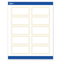 Avery® Printable Labels With Sure Feed® Technology, S00-DJ5-PRWMP10, Rectangle, 2" x 4", Matte White, Preprinted Gold Border with Gold Dots Design, Pack Of 100