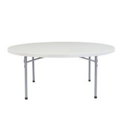 National Public Seating Blow-Molded Folding Table, Round, 71"W x 71"D, Light Gray/Gray