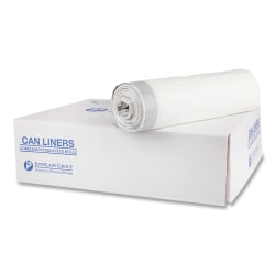 Interplast Group Draw Tuff Institutional Draw Tape Can Liners, Drawstring, 55 gal, 1.9 mil, 42.5" x 35.5", Natural, 10 Bags/Roll, 5 Rolls/CT