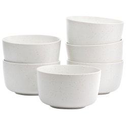 Studio 3B Mio 6-Piece Round Stoneware Bowl Set, 5-1/2", Sea Salt