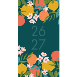 2026-2027 Willow Creek Press 2-Year Monthly Checkbook/Calendar, 3-1/2" x 6-1/2", Floral Punch, January 2026 To December 2027, 56554