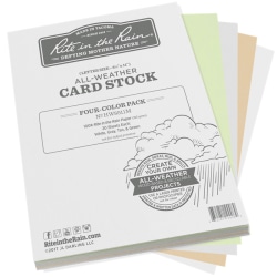 Rite In The Rain All-Weather Card Stock, Assorted Colors, Letter (8.5" x 11"), 100 Lb, Pack Of 80