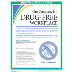 ComplyRight™ Drug-Free Workplace Poster, 18" x 24"