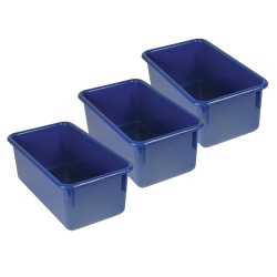 Romanoff Stowaway Trays, 5-1/4"H x 7-3/4"W x 13-1/4"D, Blue, Pack Of 3 Trays