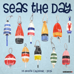 2026 Willow Creek Press Humor & Comics Monthly Wall Calendar, 12" x 12", Seas the Day, January To December, 56004