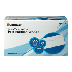 OfficeMax #6-3/4 Envelope, 20 lb White