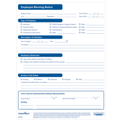 ComplyRight™ Employee Warning Notices, Pack Of 50