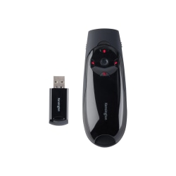 Kensington Wireless Presenter with Red Laser Pointer & Cursor Control - Presentation remote control - 4 buttons - RF - black