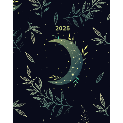 2025 Willow Creek Press Monthly Booklet Planner, 7-1/2" x 9-1/2", Floral Moon, January 2025 To December 2025, 48481