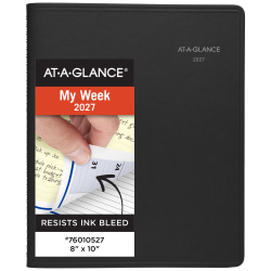 AT-A-GLANCE® QuickNotes® 2027 Weekly Monthly Appointment Book Planner, Black, Large, 8" x 10"