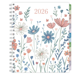 2025-2026 Global Excello Brands Essential PRO Daily/Weekly/Monthly Planner, 7" x 9", Colorful Botanicals, November 2025 To December 2026