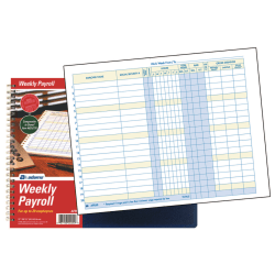 Adams® Weekly Payroll Book, 8 1/2" x 11", Blue