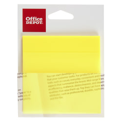 Office Depot® Brand Translucent Sticky Notes, 3" x 3", Yellow, 50 Notes Per Pad, Pack Of 2 Pads