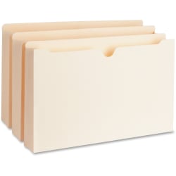 Business Source Straight Tab Cut Legal Recycled File Pocket - 8 1/2" x 14" - 2" Expansion - 11 pt. - Manila  - 10% Recycled - 50/Box - 65803