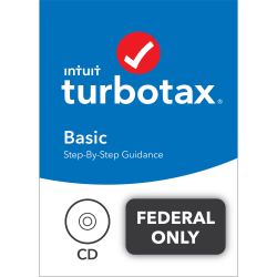 TurboTax® Basic 2021 Federal Only + E-File, For PC/Mac, Disc Or Download