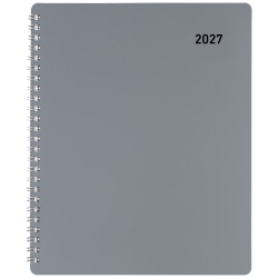 Office Depot Brand Monthly Planner, 7" x 9", Silver, January 2027 to December 2027, OD00173027