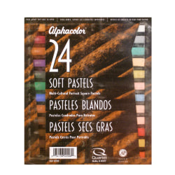 Alphacolor Soft Pastels, 7/16" x 2 3/4", Assorted, Set Of 24