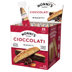 Nonni's Cioccolati Biscotti Cookie Box, Box Of 25 Biscotti