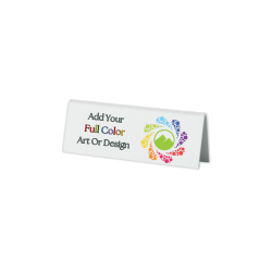 Custom Full Color Double Sided Durable Plastic Table Tent Sign, 2" x 5-3/4"