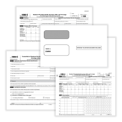ComplyRight® 1095-C Tax Forms Set, Employer-Provided Health Insurance Offer And Coverage Forms With Envelopes, Laser, 8-1/2" x 11", Set For 100 Employees