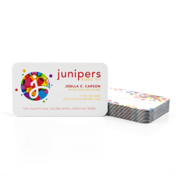 Custom Full-Color Luxury Heavy Weight Color Core Business Cards, Black Core, Rounded Corners, 2-Sided, Box Of 50.