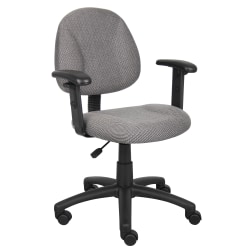Boss Office Products Deluxe Posture Fabric Mid-Back Task Chair, Gray/Black
