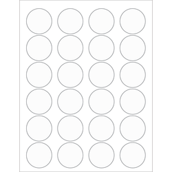Tape Logic® Round Labels For Laser Printers, LL231CL, 1 5/8", Clear, 24 Labels Per Sheet, Case Of 100 Sheets
