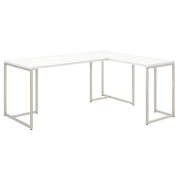 kathy ireland® Office by Bush Business Furniture Method 72"W L Shaped Desk with 30"W Return, White, Standard Delivery