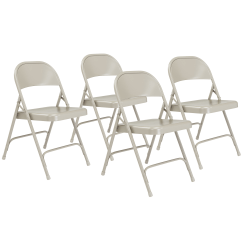 National Public Seating Series 50 Steel Folding Chairs, Gray, Set Of 4 Chairs