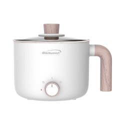 Brentwood® 1.6-Qt. Multi-Function Electric Hot Pot Cooker with Ceramic Non-Stick Coating, White