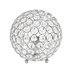Lalia Home Elipse Glamorous Crystal Orb Table Lamp, 8"H, Chrome